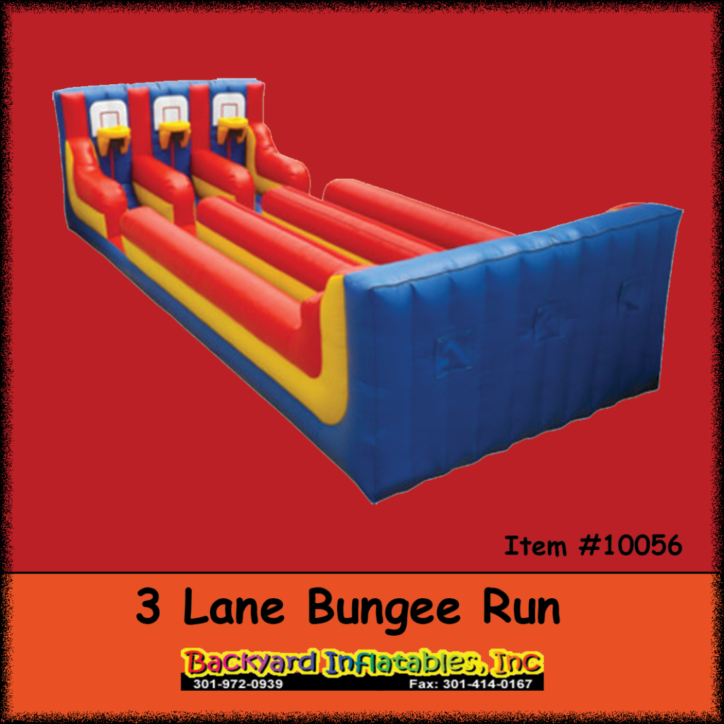 Bungee Run Basketball3 Lanes Backyard Inflatables