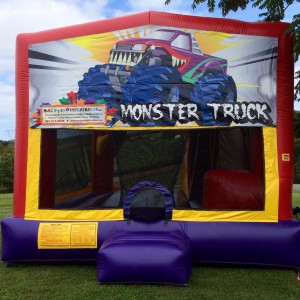 Monster truck Moon Bounce with slide